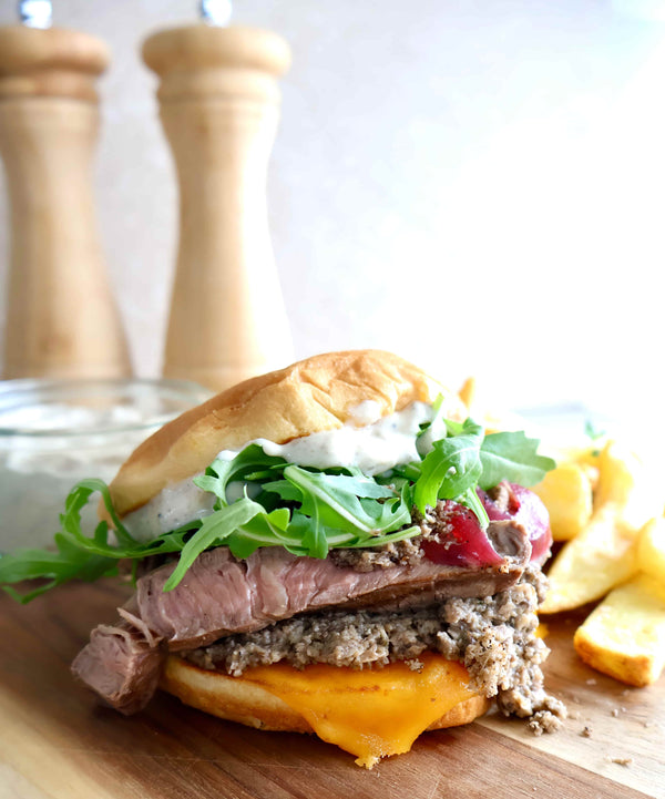 Steak burger med trøffelmayo